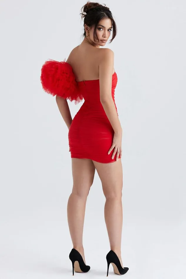 Women Noelle Scarlet Ruffle Sleeve Dress House Of CB Dresses Women Noelle Scarlet Ruffle Sleeve Dress House Of CB Dresses