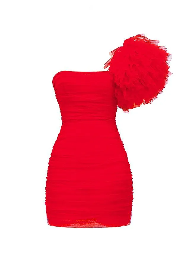 Women Noelle Scarlet Ruffle Sleeve Dress House Of CB Dresses Women Noelle Scarlet Ruffle Sleeve Dress House Of CB Dresses