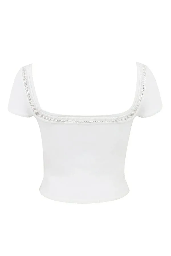 Women Nola Ivory Dainty Knit Top House Of CB Tops Women Nola Ivory Dainty Knit Top House Of CB Tops