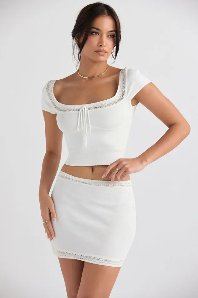 Women Nola Ivory Dainty Knit Top House Of CB Tops Women Nola Ivory Dainty Knit Top House Of CB Tops