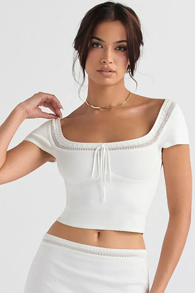 Women Nola Ivory Dainty Knit Top House Of CB Tops Women Nola Ivory Dainty Knit Top House Of CB Tops