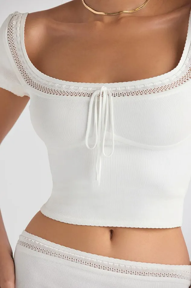 Women Nola Ivory Dainty Knit Top House Of CB Tops Women Nola Ivory Dainty Knit Top House Of CB Tops