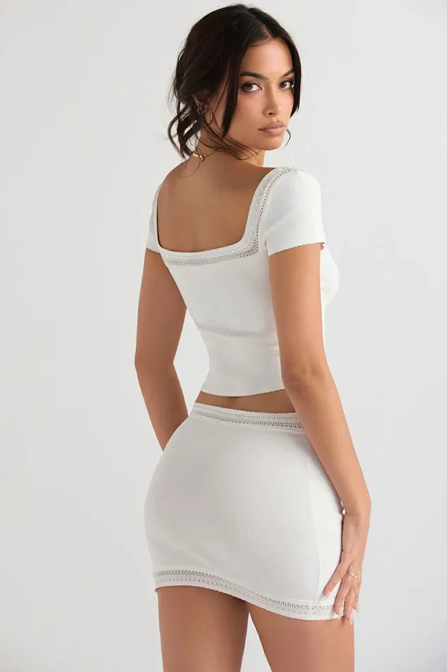 Women Nola Ivory Dainty Knit Top House Of CB Tops Women Nola Ivory Dainty Knit Top House Of CB Tops