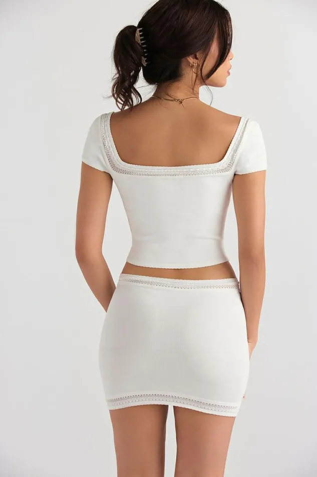 Women Nola Ivory Dainty Knit Top House Of CB Tops Women Nola Ivory Dainty Knit Top House Of CB Tops
