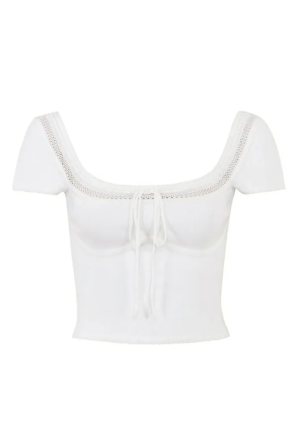 Women Nola Ivory Dainty Knit Top House Of CB Tops Women Nola Ivory Dainty Knit Top House Of CB Tops