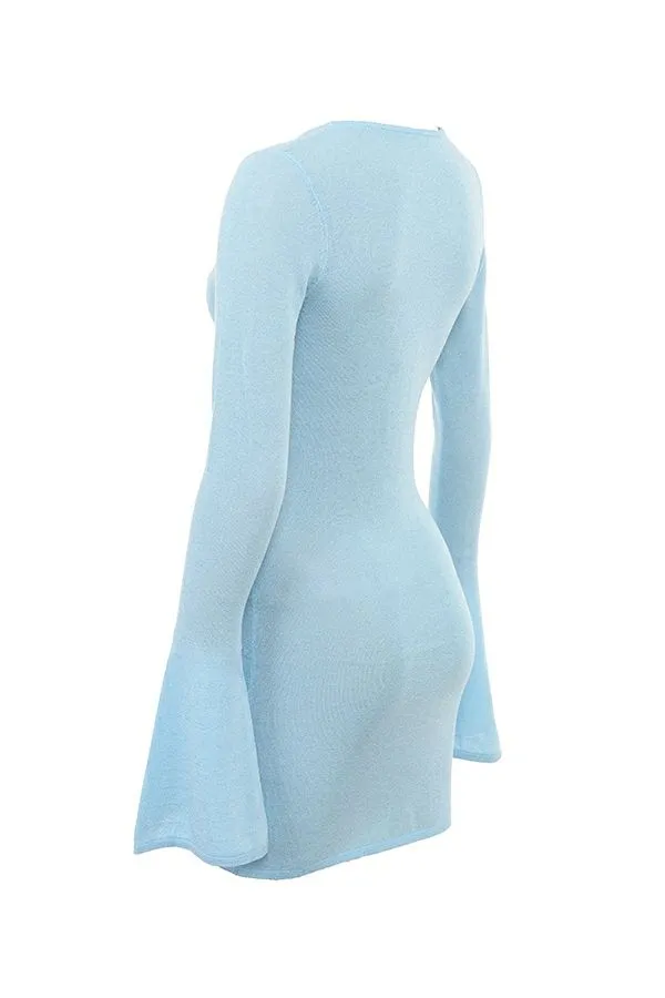 Women Noya Ocean Blue Knit Mini Dress House Of CB Dresses