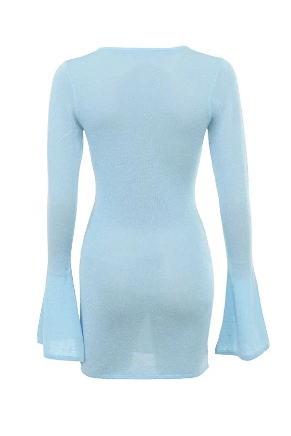 Women Noya Ocean Blue Knit Mini Dress House Of CB Dresses