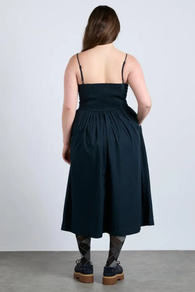 Women Occasion Wear Damson Madder Penelope Apron Dress 8211 Navy
