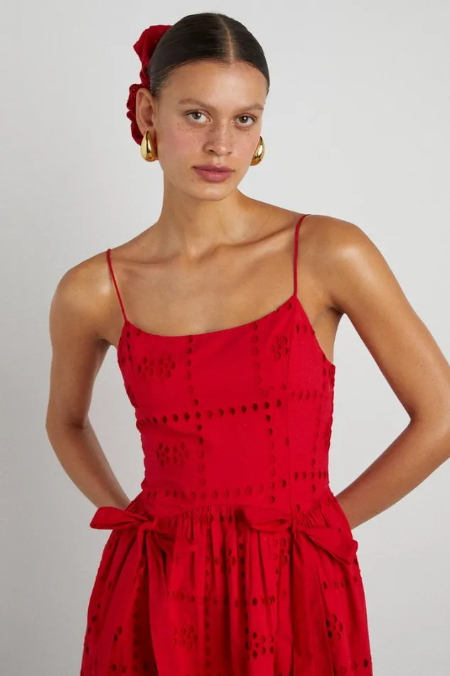 Women Occasion Wear Damson Madder Penelope Mini 8211 Red Broderie