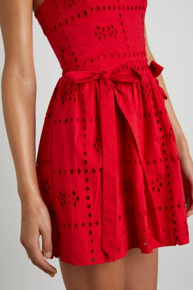 Women Occasion Wear Damson Madder Penelope Mini 8211 Red Broderie