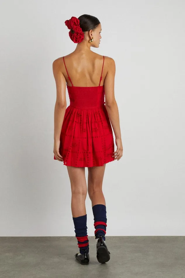 Women Occasion Wear Damson Madder Penelope Mini 8211 Red Broderie