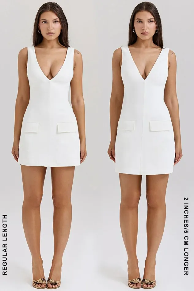 Women Olympia White Plunge Mini Dress House Of CB Dresses