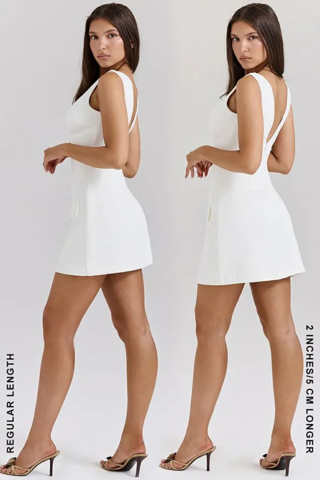 Women Olympia White Plunge Mini Dress House Of CB Dresses