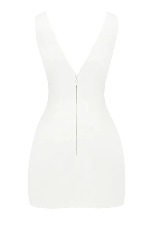 Women Olympia White Plunge Mini Dress House Of CB Dresses