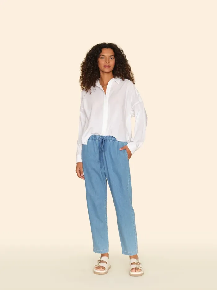 Women Pants and Jumpsuits XRENA Mid Blue Rex Denim Pant