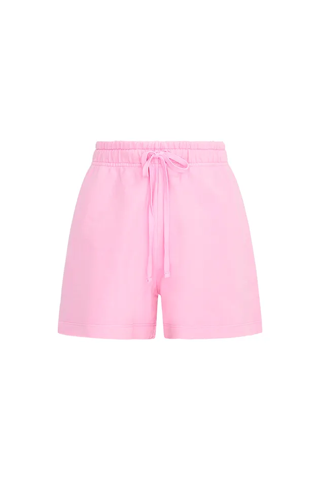 Women Pants and Shorts LoveShackFancy Zenaida Fleece Logo Shorts Wistful Pink Women Pants and Shorts LoveShackFancy Zenaida Fleece Logo Shorts Wistful Pink
