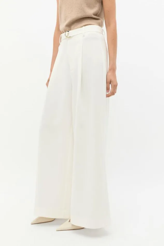 Women Pants Seed Heritage Belted Drapey Pant Cloud Cream