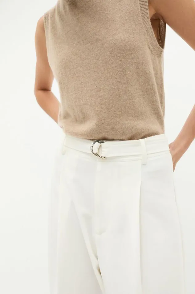 Women Pants Seed Heritage Belted Drapey Pant Cloud Cream
