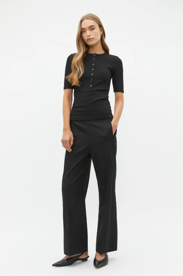 Women Pants Seed Heritage Elasticated Wide Leg Pant Black