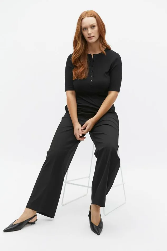 Women Pants Seed Heritage Elasticated Wide Leg Pant Black