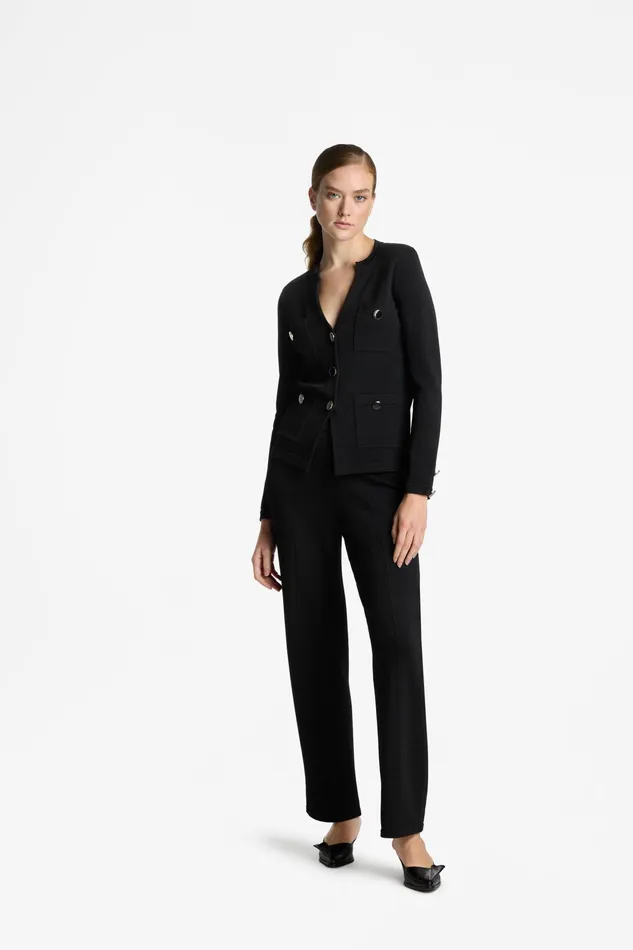 Women Pants St John Santiago Knit Pant Black Women Pants St John Santiago Knit Pant Black