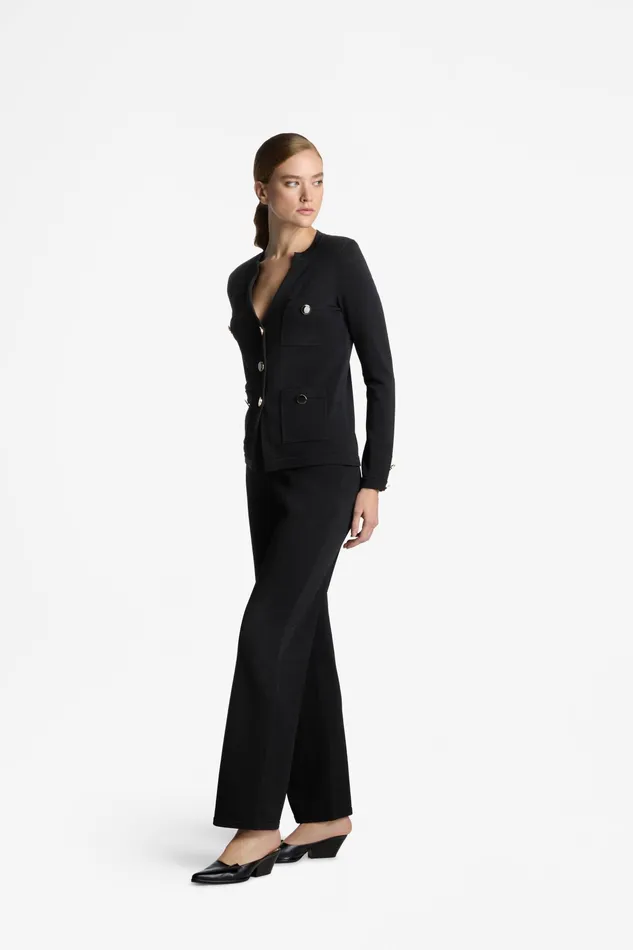 Women Pants St John Santiago Knit Pant Black Women Pants St John Santiago Knit Pant Black