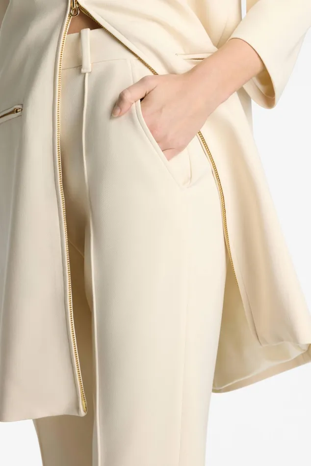 Women Pants St John Stretch Crepe Suiting Pant Ecru Women Pants St John Stretch Crepe Suiting Pant Ecru