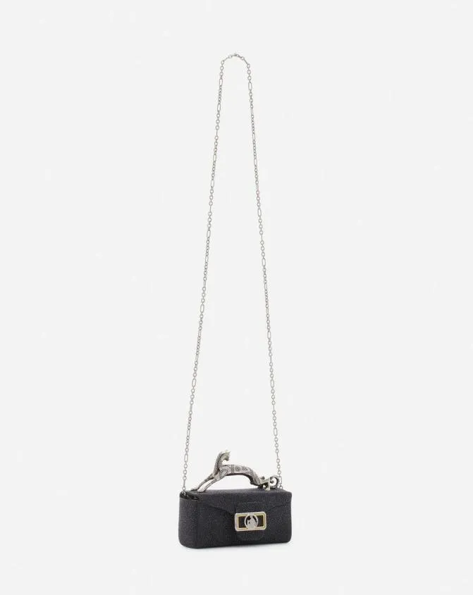 Women Pencil Lanvin Micro Pencil Cat Bag In Suede Black Women Pencil Lanvin Micro Pencil Cat Bag In Suede Black