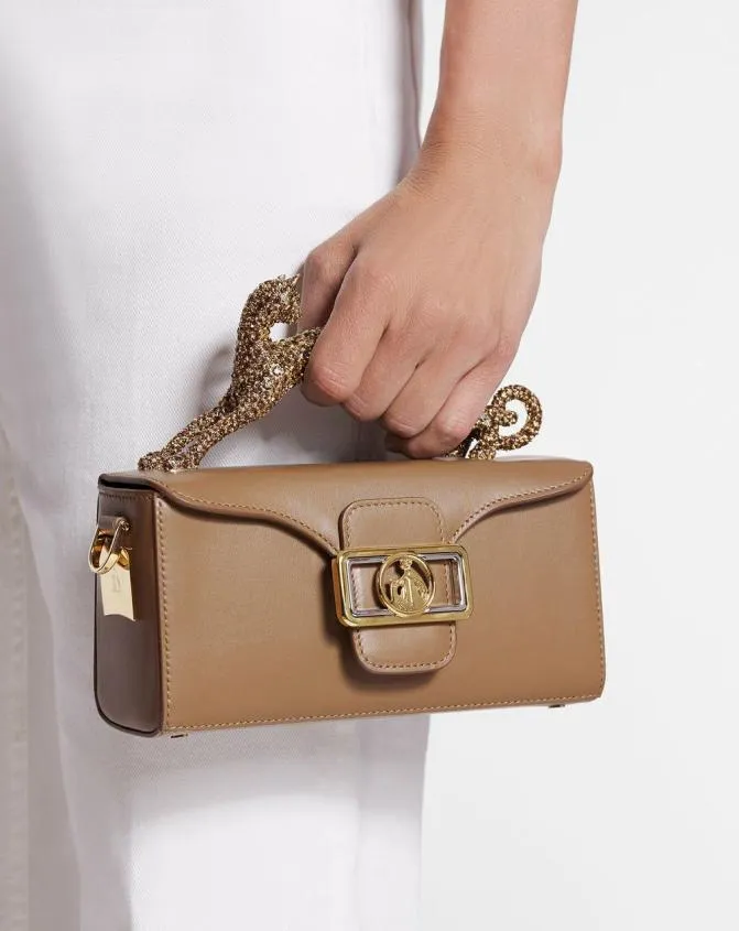 Women Pencil Lanvin Nano Pencil Cat Bag In Leather And Rhinestone Desert Women Pencil Lanvin Nano Pencil Cat Bag In Leather And Rhinestone Desert