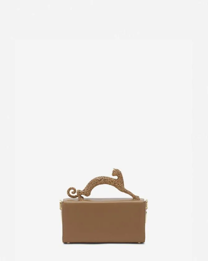 Women Pencil Lanvin Nano Pencil Cat Bag In Leather And Rhinestone Desert Women Pencil Lanvin Nano Pencil Cat Bag In Leather And Rhinestone Desert