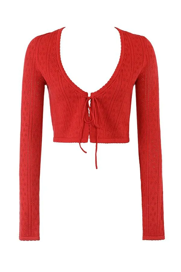 Women Perla Cherry Ribbed Knit Top House Of CB Tops
