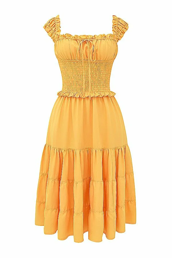 Women Phedra Tangerine Shirred Sundress House Of CB Dresses