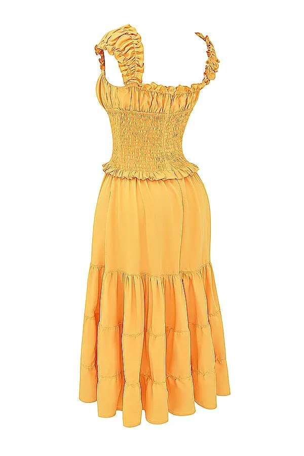 Women Phedra Tangerine Shirred Sundress House Of CB Dresses