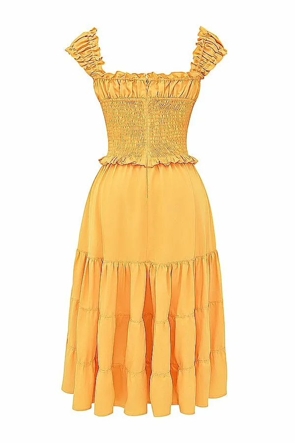 Women Phedra Tangerine Shirred Sundress House Of CB Dresses