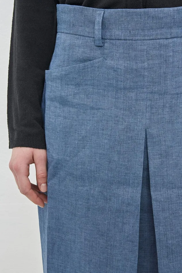Women REGINA 8211 Dlav Flared Linen Midi Skirt 8211 Marine Massimo Alba Dresses and Skirts Women REGINA 8211 Dlav Flared Linen Midi Skirt 8211 Marine Massimo Alba Dresses and Skirts