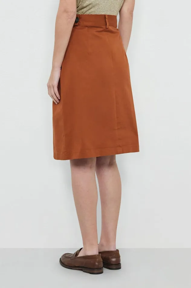 Women REGINA 8211 Flared Cotton Midi Skirt 8211 Russet Massimo Alba Dresses and Skirts Women REGINA 8211 Flared Cotton Midi Skirt 8211 Russet Massimo Alba Dresses and Skirts
