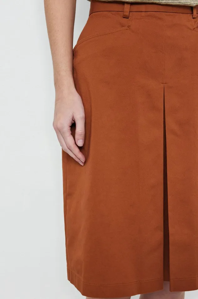 Women REGINA 8211 Flared Cotton Midi Skirt 8211 Russet Massimo Alba Dresses and Skirts Women REGINA 8211 Flared Cotton Midi Skirt 8211 Russet Massimo Alba Dresses and Skirts