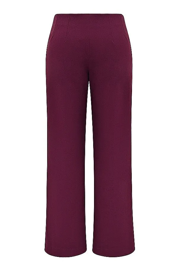 Women Rivi Wine Straight Leg Trousers House Of CB Bottoms Women Rivi Wine Straight Leg Trousers House Of CB Bottoms