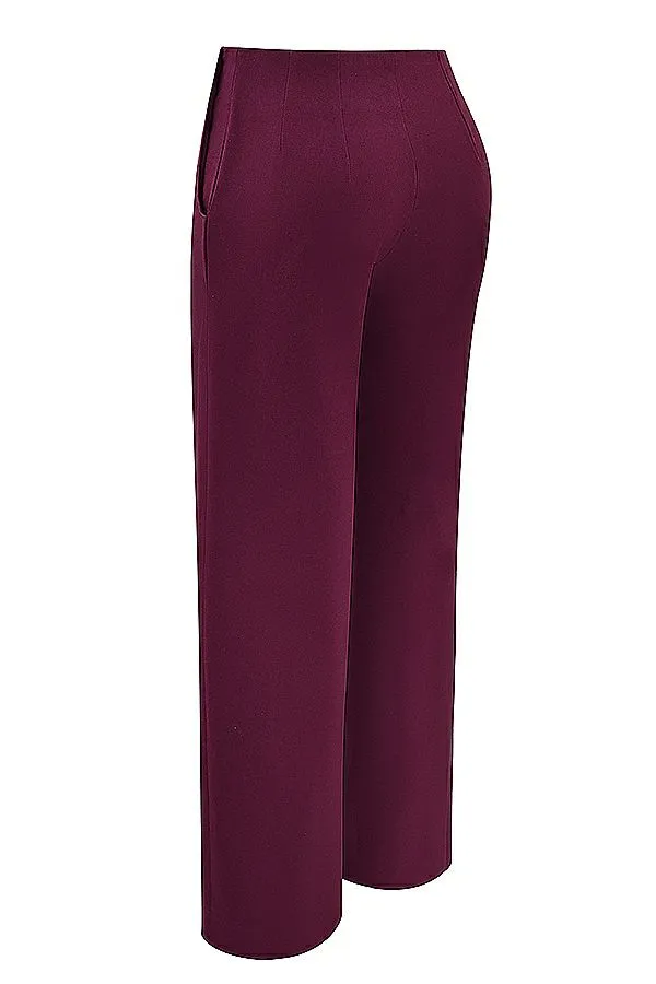 Women Rivi Wine Straight Leg Trousers House Of CB Bottoms Women Rivi Wine Straight Leg Trousers House Of CB Bottoms