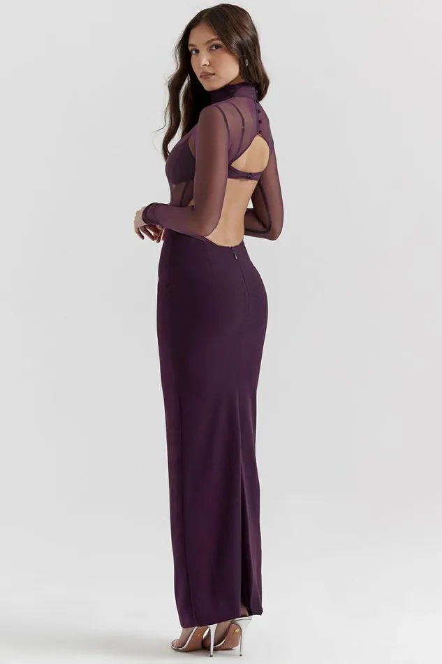 Women Safiya Black Grape Maxi Dress House Of CB Dresses