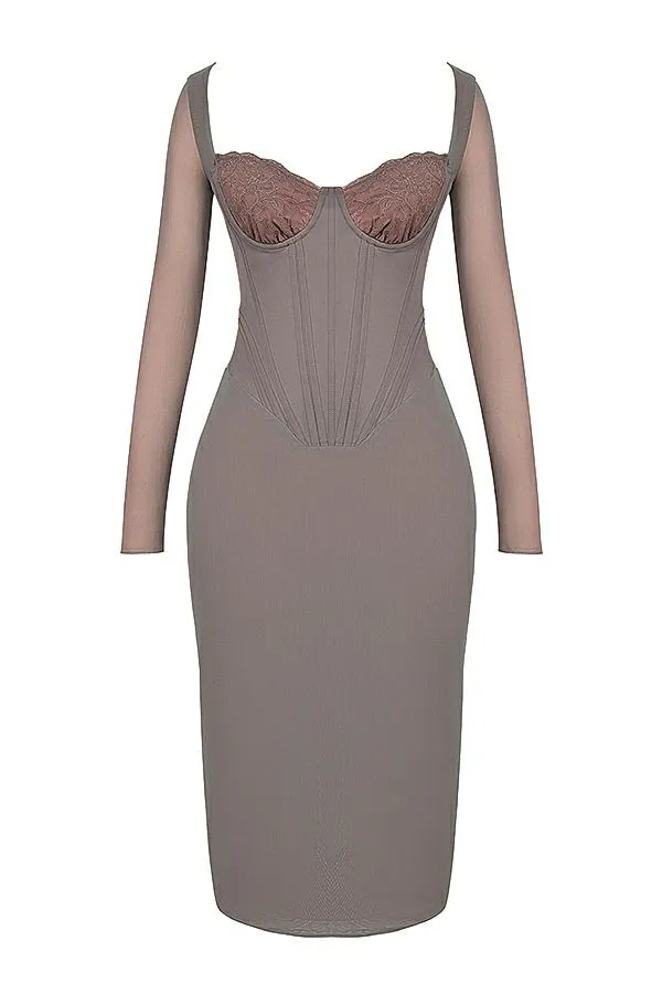 Women Safran Mocha Corset Midi Dress House Of CB Dresses Women Safran Mocha Corset Midi Dress House Of CB Dresses