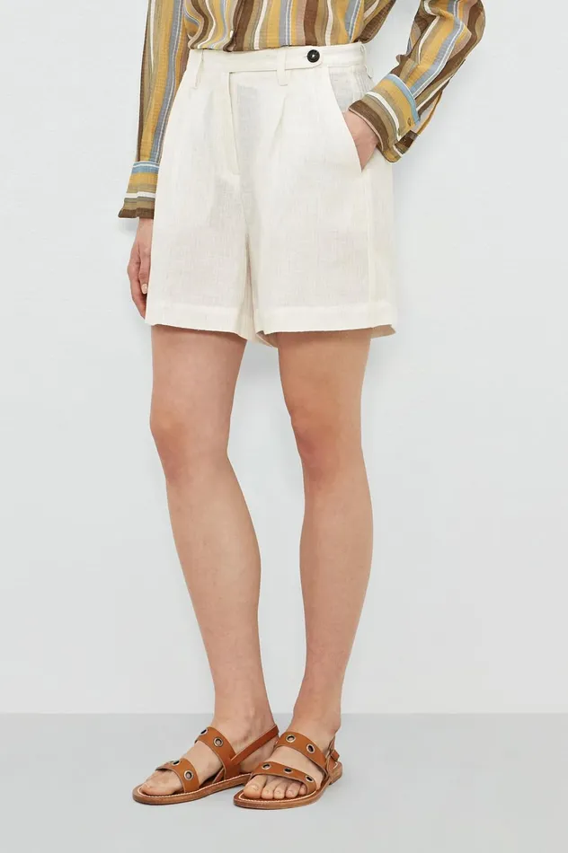 Women SARDINA 8211 Linen Bermuda Shorts 8211 Sesame Massimo Alba Trousers and Shorts Women SARDINA 8211 Linen Bermuda Shorts 8211 Sesame Massimo Alba Trousers and Shorts