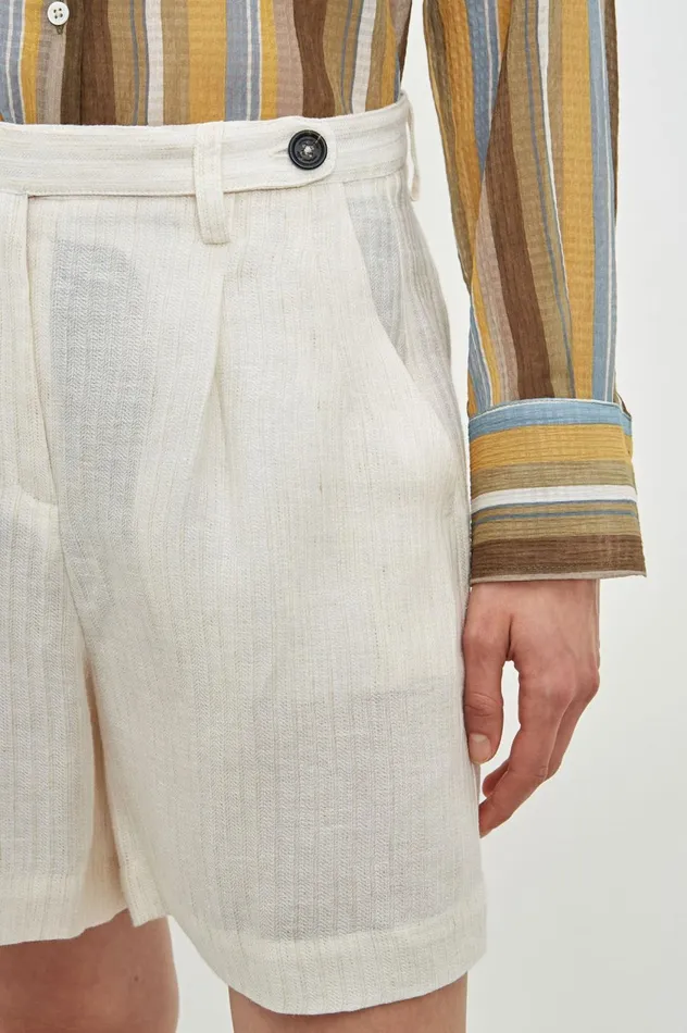 Women SARDINA 8211 Linen Bermuda Shorts 8211 Sesame Massimo Alba Trousers and Shorts Women SARDINA 8211 Linen Bermuda Shorts 8211 Sesame Massimo Alba Trousers and Shorts