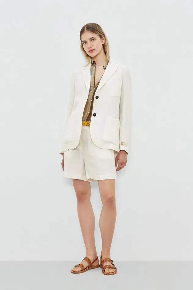 Women SARDINA 8211 Linen Bermuda Shorts 8211 Sesame Massimo Alba Trousers and Shorts Women SARDINA 8211 Linen Bermuda Shorts 8211 Sesame Massimo Alba Trousers and Shorts