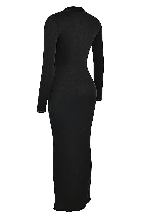 Women Saskia Black Draped Maxi Dress House Of CB Dresses