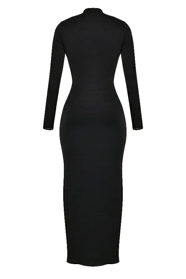 Women Saskia Black Draped Maxi Dress House Of CB Dresses