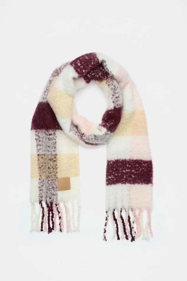 Women Scarves and Kaftans Seed Heritage Check Textured Scarf Rose Petal