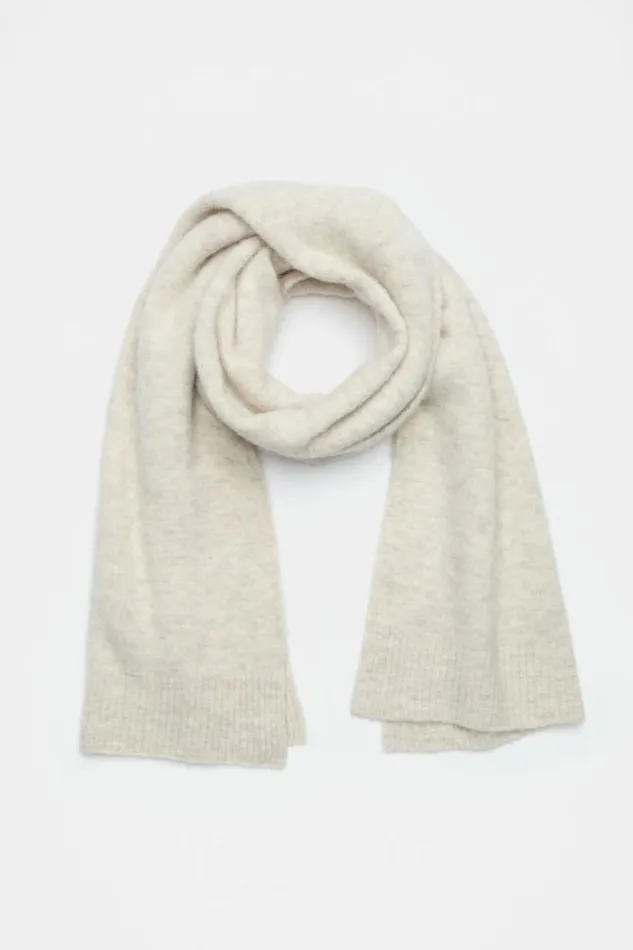 Women Scarves and Kaftans Seed Heritage Fluffy Textured Scarf Oat Marle