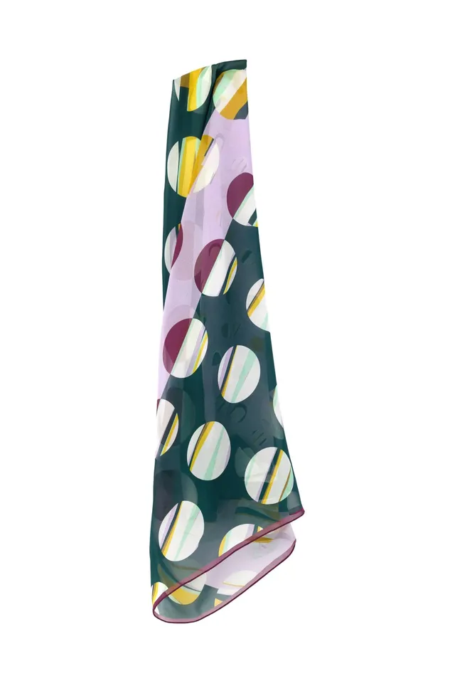 Women Scarves St John Collage Dot Silk Scarf Amethyst Multi Women Scarves St John Collage Dot Silk Scarf Amethyst Multi
