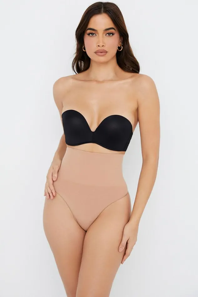 Women SCULPTING HIGH WAIST THONG CAFE AU LAIT House Of CB Shapewear
